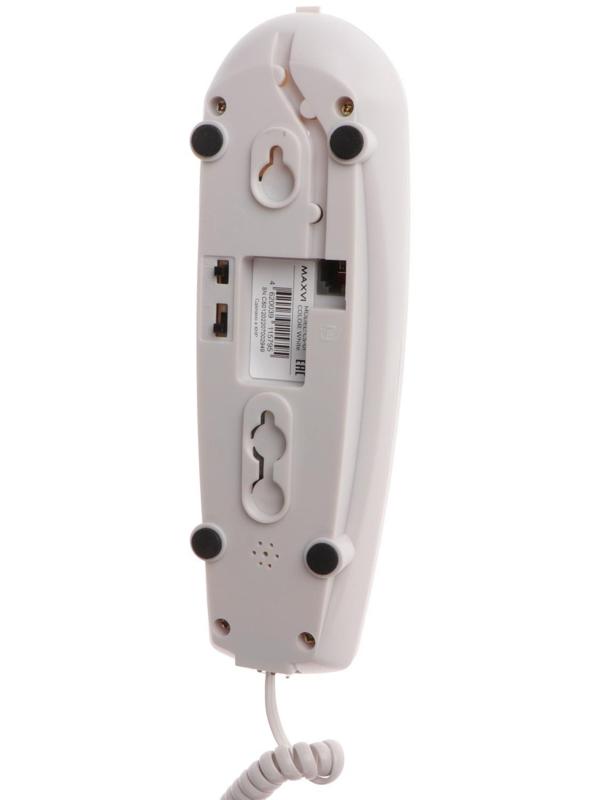 Проводной телефон Maxvi CS-01, повтор номера, отключение микрофона, тональный набор белый