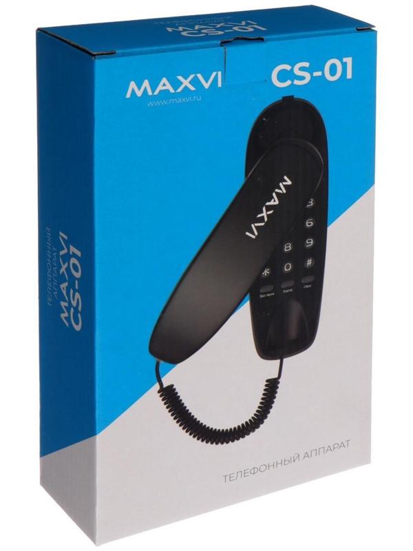 Проводной телефон Maxvi CS-01, повтор номера, отключение микрофона, тональный набор белый