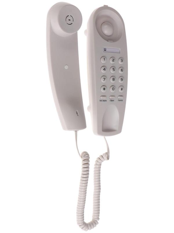 Проводной телефон Maxvi CS-01, повтор номера, отключение микрофона, тональный набор белый