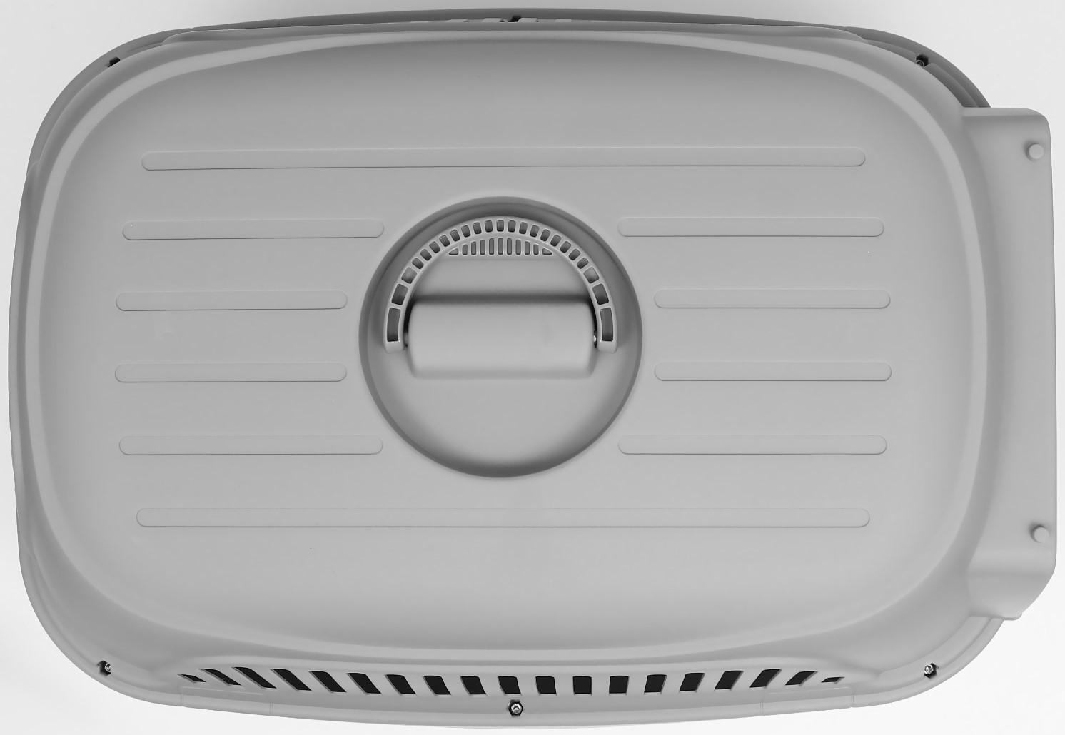 Переноска пластиковая с металлической дверью 65×45×47 см, серая