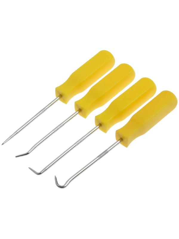 Набор крючков для демонтажа уплотнительных колец ТУНДРА, пластиковые рукоятки, 4 шт.