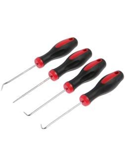 Набор крючков для демонтажа уплотнительных колец ТУНДРА, двухкомпонентные рукоятки, 4 шт.