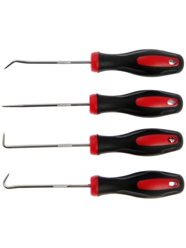 Набор крючков для демонтажа уплотнительных колец ТУНДРА, двухкомпонентные рукоятки, 4 шт.