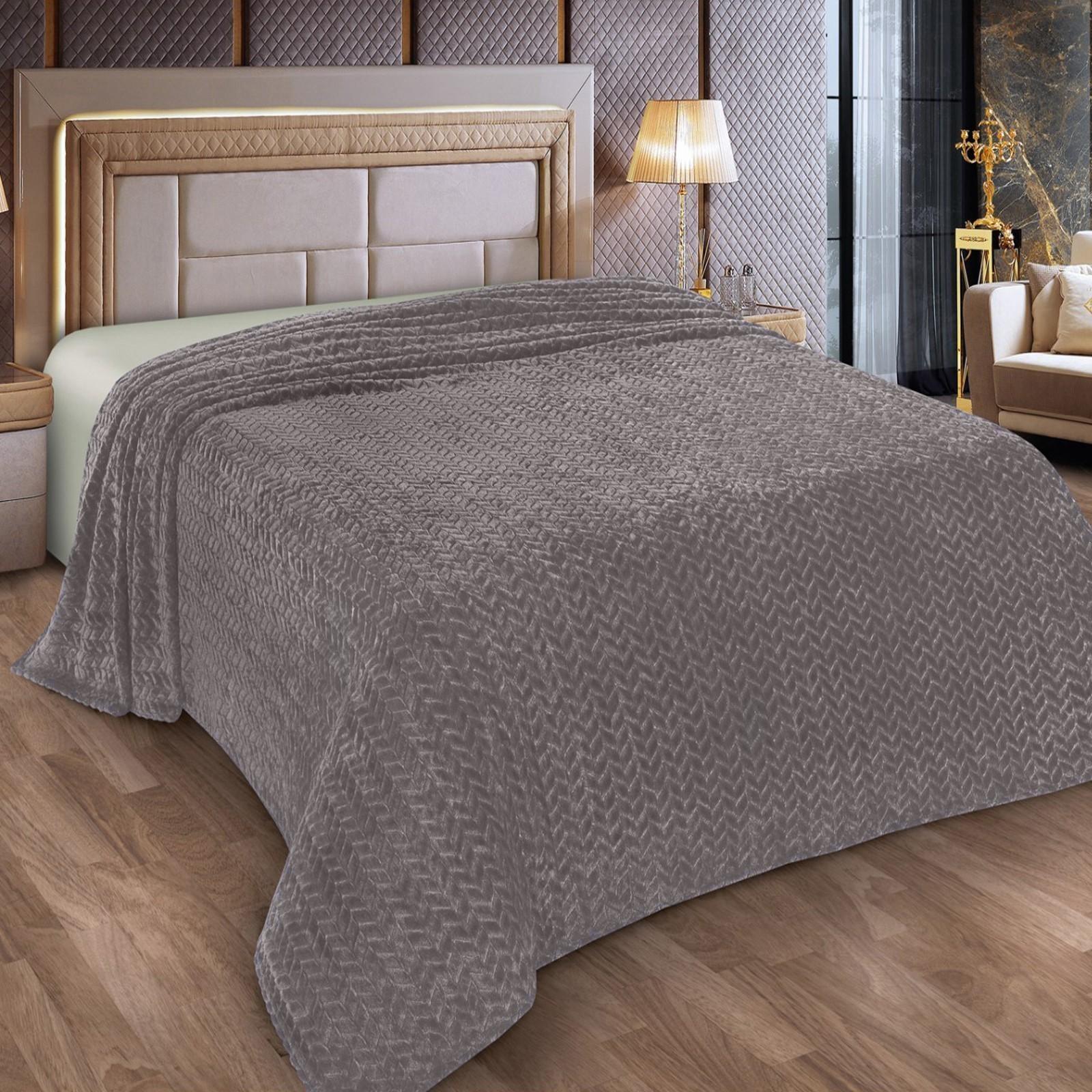 Плед Волна 200х205см, велсофт 250г/м, 100% полиэстер