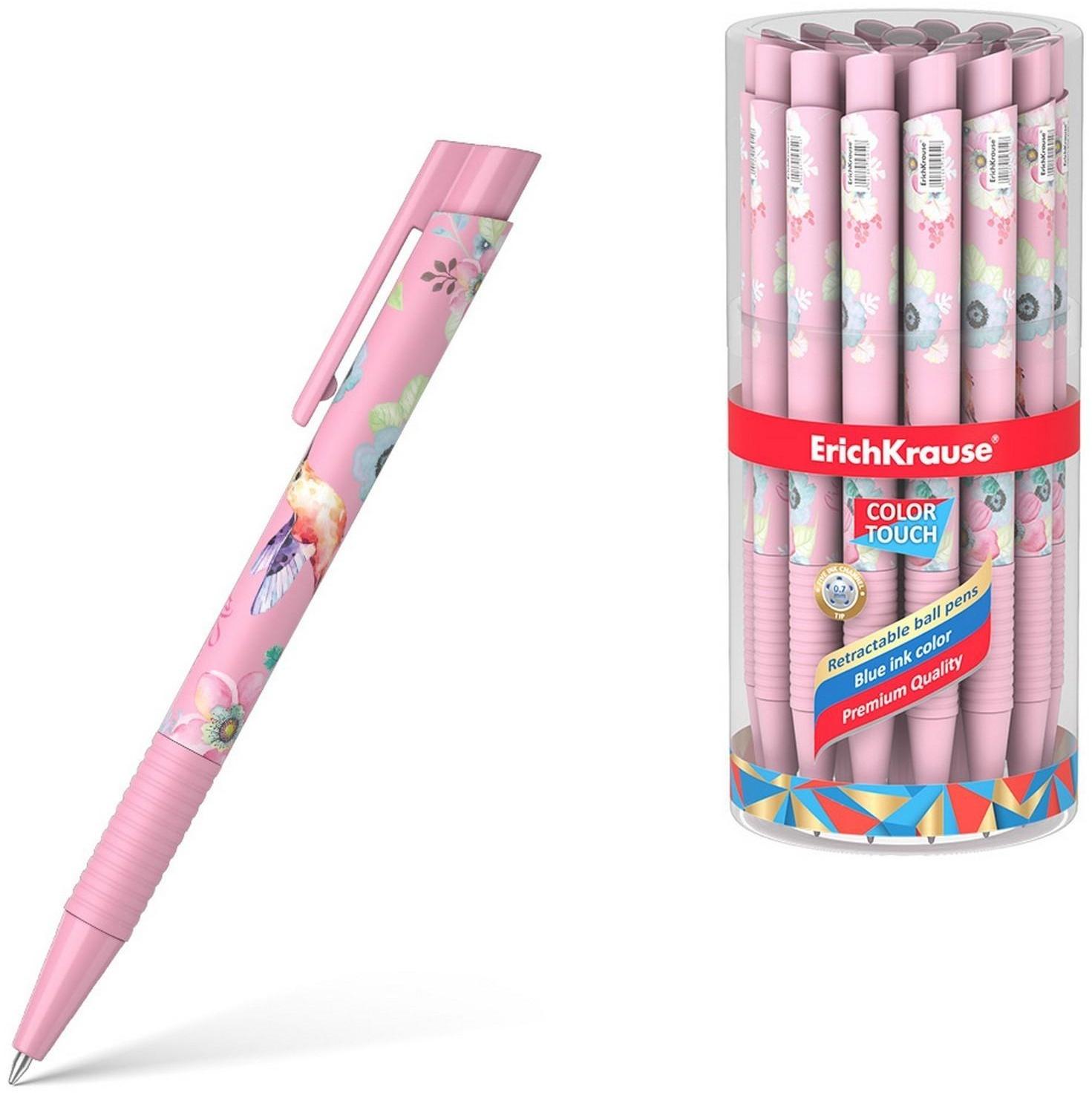 Ручка шариковая автоматическая ErichKrause ColorTouch Colibri, узел 0.7 мм,  цвет чернил синий, корпуса 