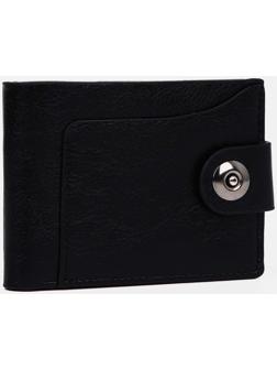Портмоне на магните, отдел для купюр, для карт, для монет, цвет чёрный