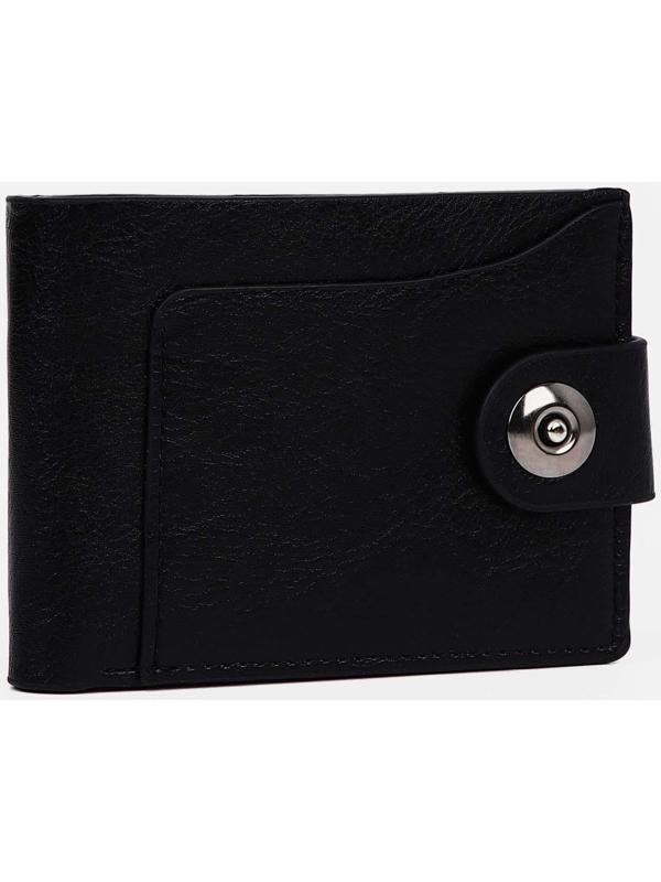 Портмоне на магните, отдел для купюр, для карт, для монет, цвет чёрный