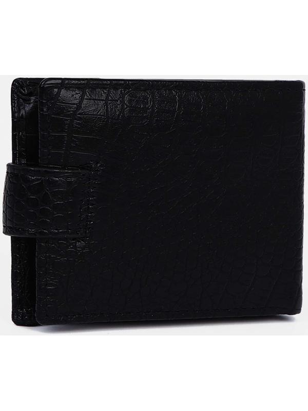 Портмоне на магните, отдел для купюр, для карт, для монет, цвет черный