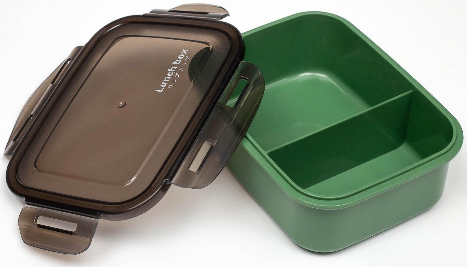 Ланч-бокс, 1.2 л, 2 секции, 19.5 х 7.5 х 14.5 см, зеленый
