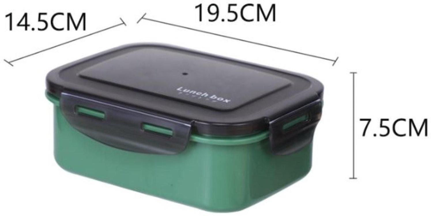 Ланч-бокс, 1.2 л, 2 секции, 19.5 х 7.5 х 14.5 см, зеленый