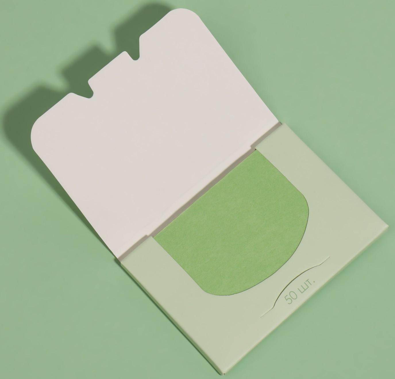 Матирующие салфетки «Colorful», 50 шт, цвет зелёный