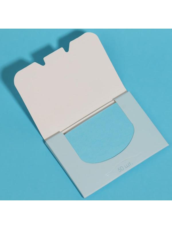 Матирующие салфетки «Colorful», 50 шт, цвет голубой