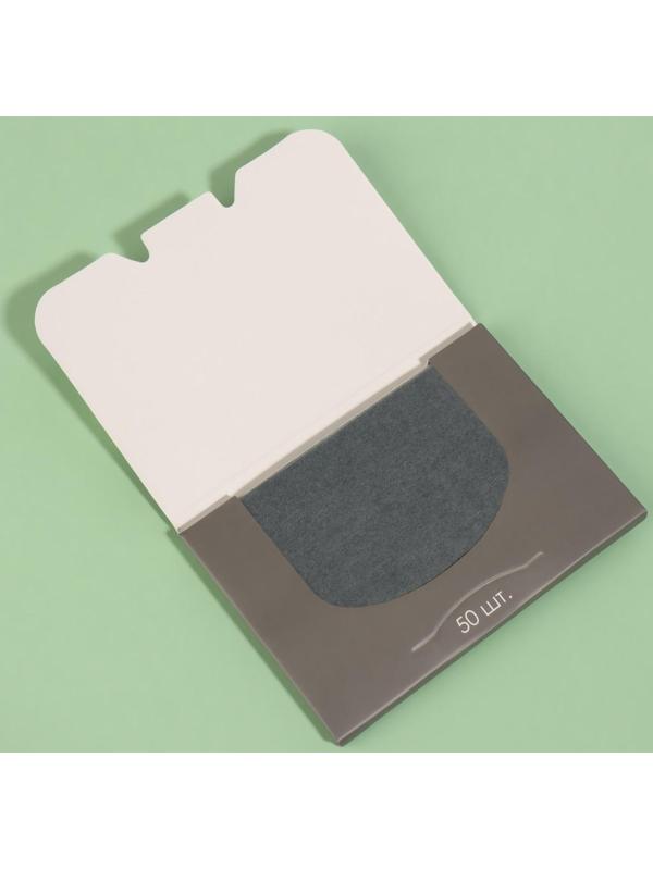 Матирующие салфетки «Natural», 50 шт, с антибактериальным эффектом, чёрный уголь