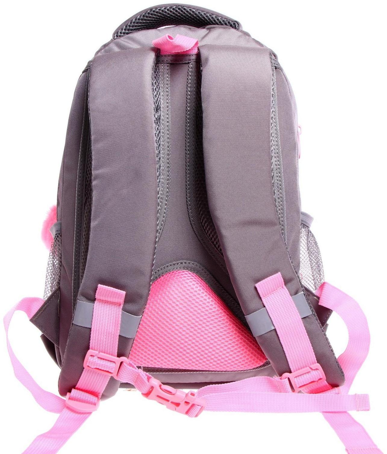 Рюкзак школьный, 40 х 27 х 20 см, Grizzly 360, эргономичная спинка, отделение для ноутбука, + брелок, серый RG-360-7_4