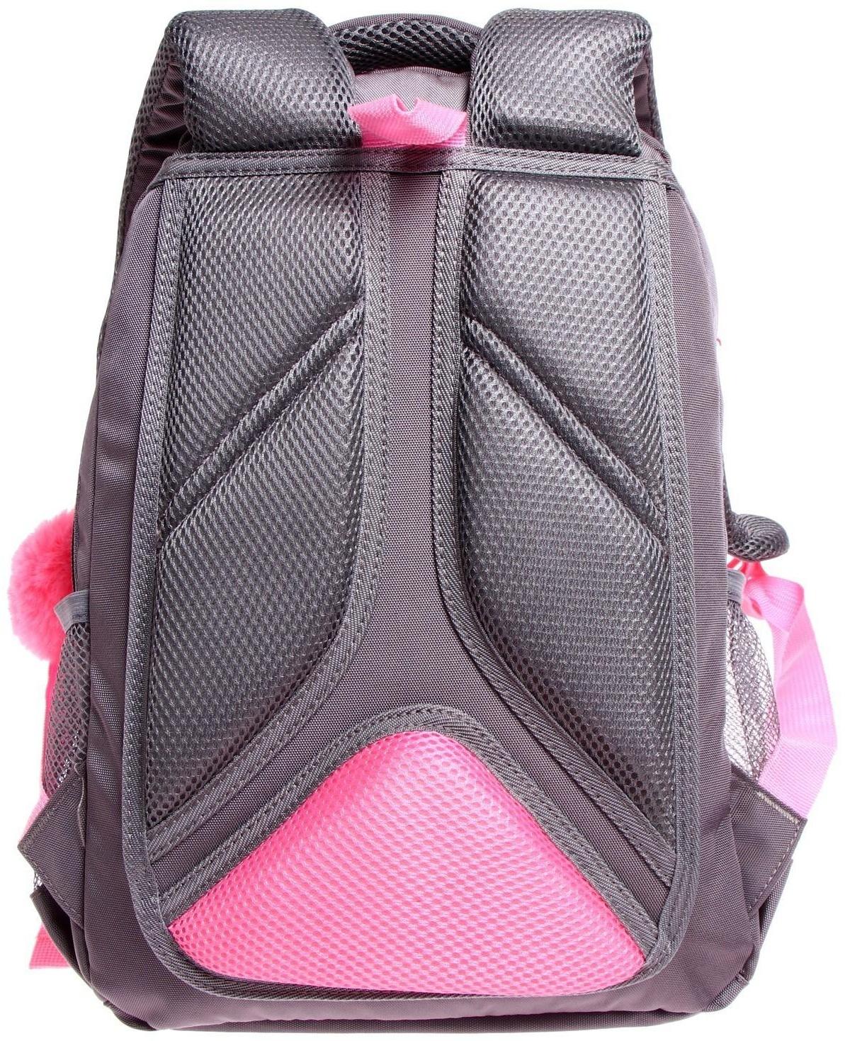 Рюкзак школьный, 40 х 27 х 20 см, Grizzly 360, эргономичная спинка, отделение для ноутбука, + брелок, серый RG-360-7_4