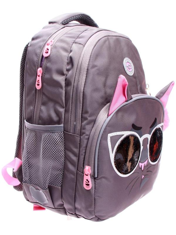 Рюкзак школьный, 40 х 27 х 20 см, Grizzly 360, эргономичная спинка, отделение для ноутбука, + брелок, серый RG-360-7_4