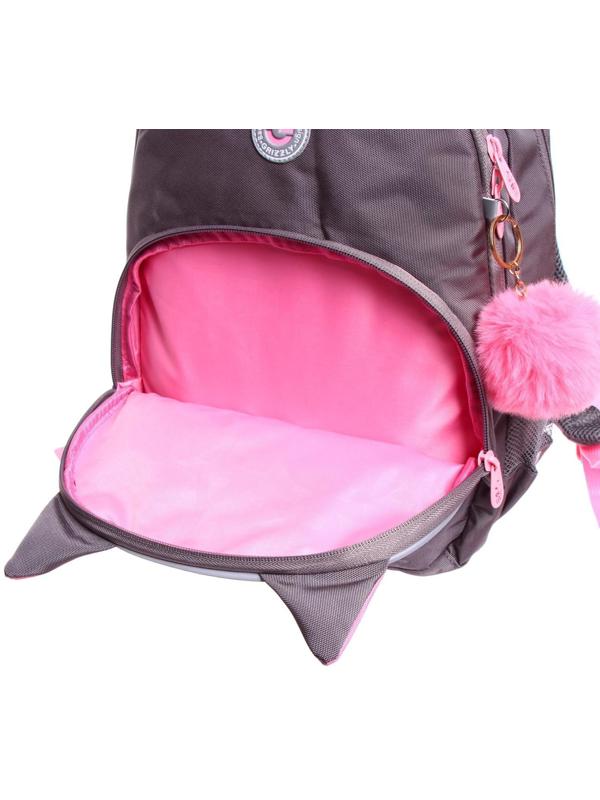 Рюкзак школьный, 40 х 27 х 20 см, Grizzly 360, эргономичная спинка, отделение для ноутбука, + брелок, серый RG-360-7_4