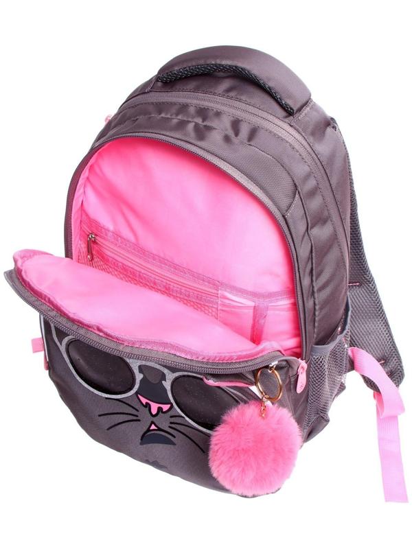 Рюкзак школьный, 40 х 27 х 20 см, Grizzly 360, эргономичная спинка, отделение для ноутбука, + брелок, серый RG-360-7_4