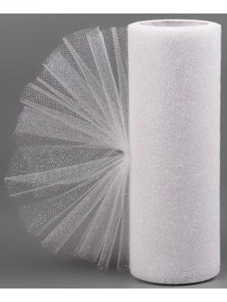 Фатин с глиттером, 15 см, 11 ± 1 г/кв.м, 9 ± 0,5 м, цвет белый №1