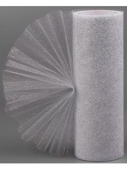 Фатин с глиттером, 15 см, 11 ± 1 г/кв.м, 9 ± 0,5 м, цвет серебряный №06