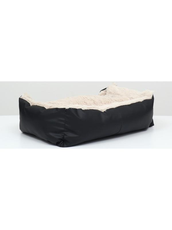 Лежак с подушкой  мех, экокожа,  57 х 41 х 17см,бежевый