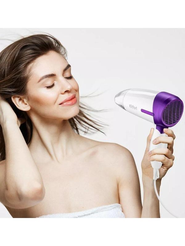 Фен Kitfort КТ-3209, складной, 850 Вт, 2 скорости, шнур 1.2 м