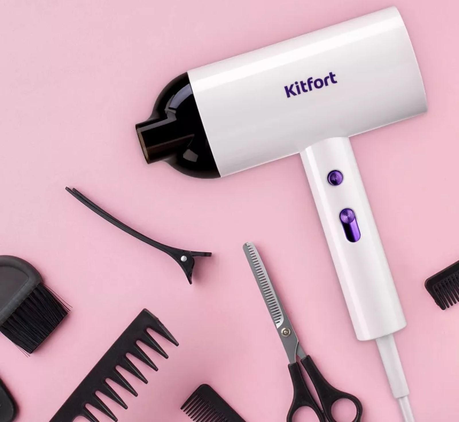 Фен Kitfort КТ-3201, 1800-2000 Вт, 3 скорости, концентратор, штур 1.8 м