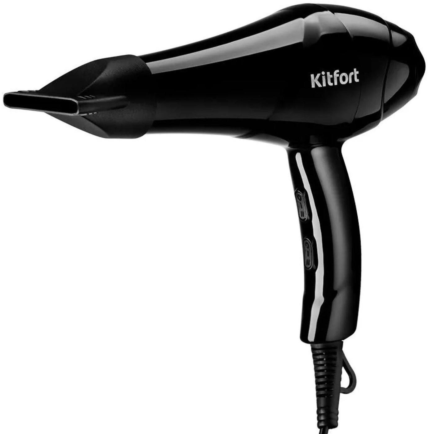 Фен Kitfort КТ-3204, 1000-1200 Вт, 2 скорости, 3 режима, концентратор, шнур 1.6 м