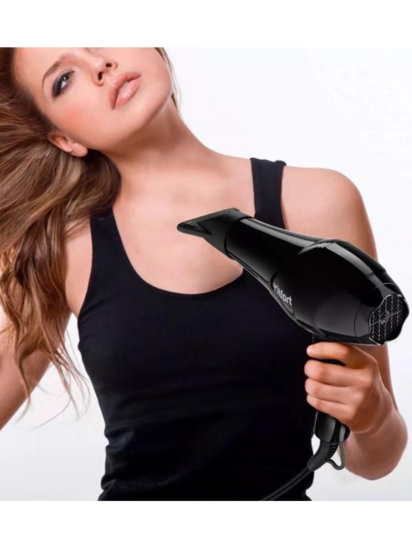 Фен Kitfort КТ-3204, 1000-1200 Вт, 2 скорости, 3 режима, концентратор, шнур 1.6 м