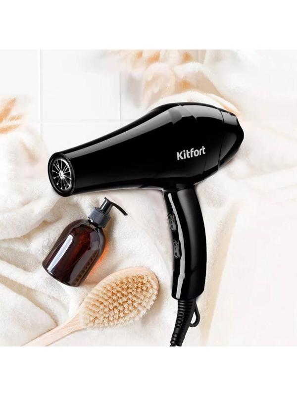 Фен Kitfort КТ-3204, 1000-1200 Вт, 2 скорости, 3 режима, концентратор, шнур 1.6 м