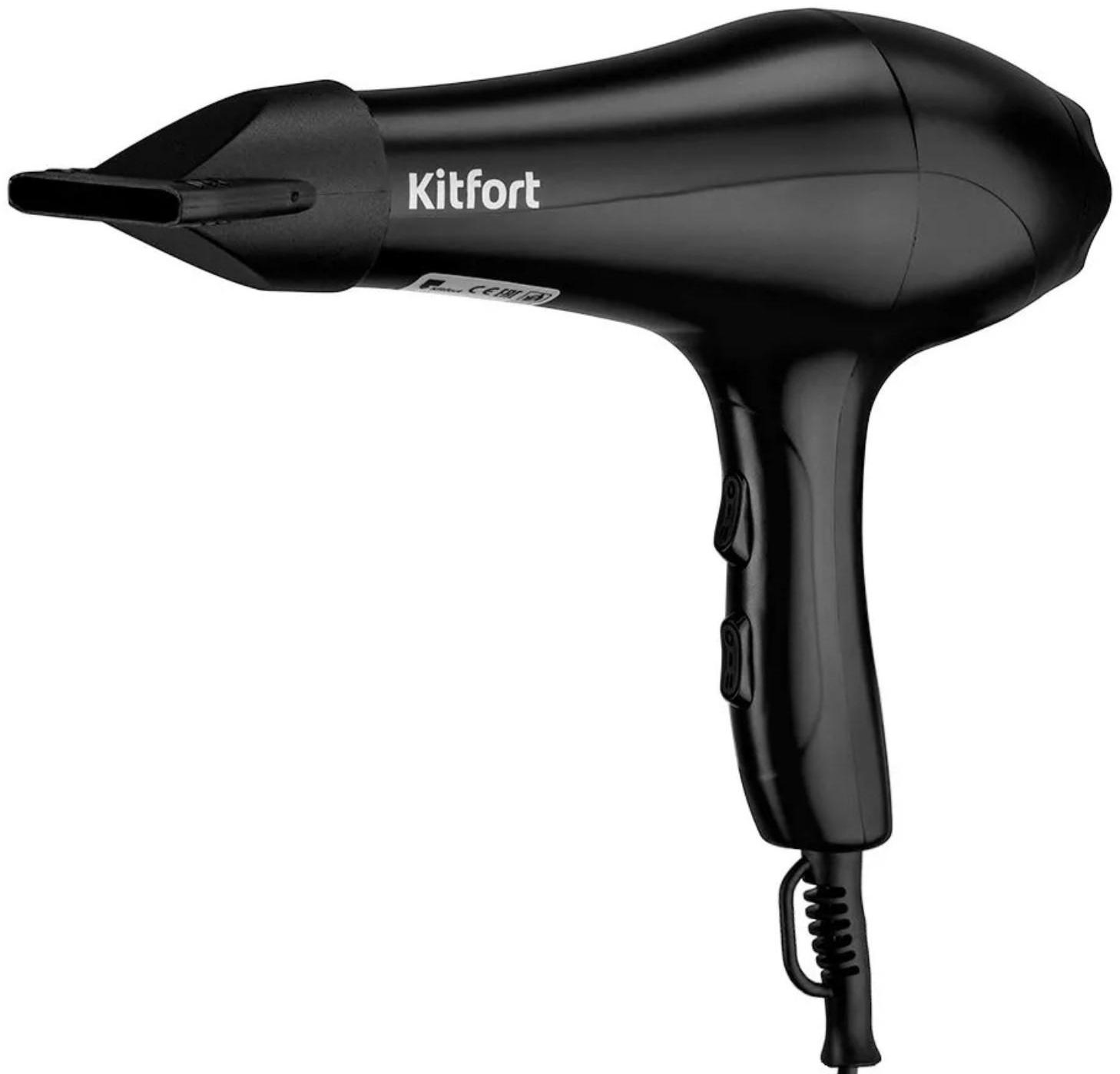 Фен Kitfort КТ-3205, 1000-1200 Вт, 2 скорости, 3 режима, концентратор, шнур 1.6 м