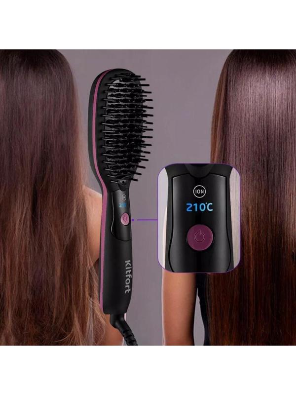 Электрическая расческа-выпрямитель Kitfort КТ-3221, 40 Вт, 210°C, шнур 1.6 м