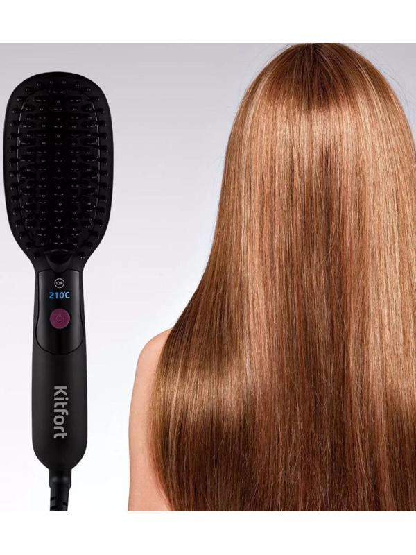 Электрическая расческа-выпрямитель Kitfort КТ-3221, 40 Вт, 210°C, шнур 1.6 м