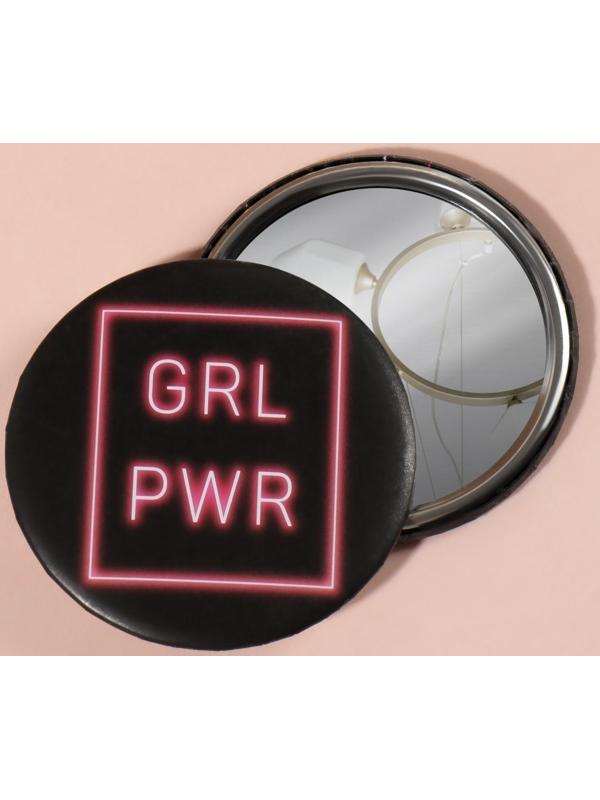 Зеркало «GRL PWR», d 7,5 см, PVC - коробка, рисунок МИКС