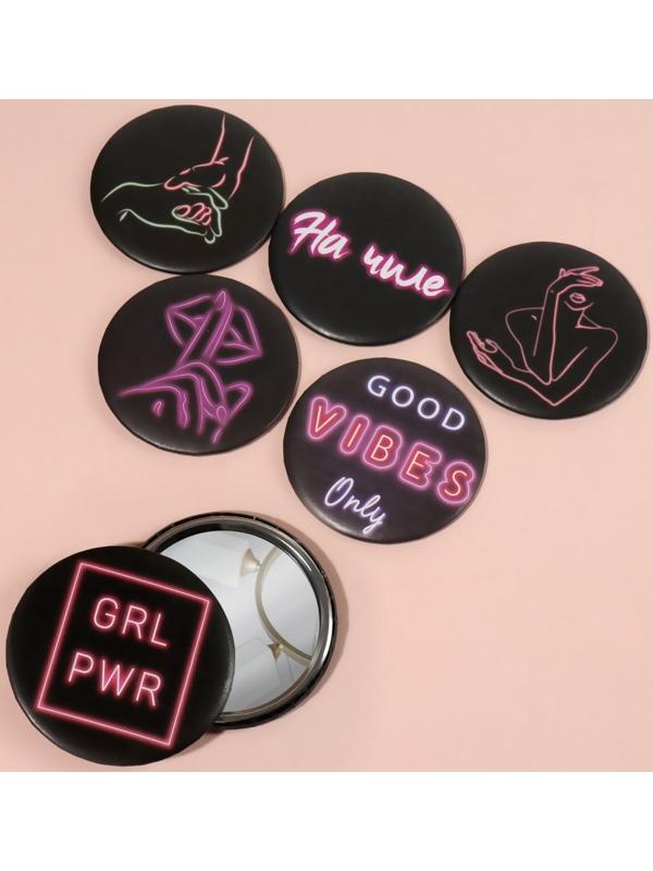 Зеркало «GRL PWR», d 7,5 см, PVC - коробка, рисунок МИКС