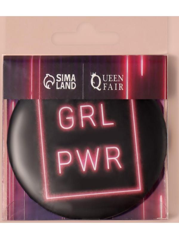 Зеркало «GRL PWR», d 7,5 см, PVC - коробка, рисунок МИКС
