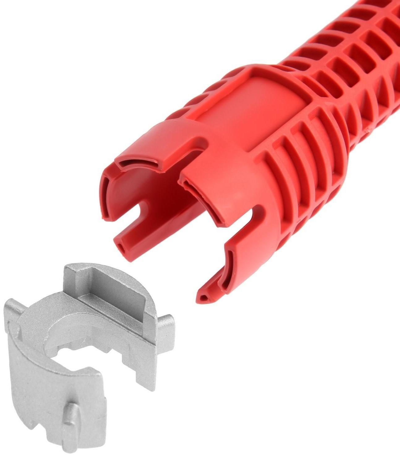 Ключ сантехнический 8 в 1 ТУНДРА, вставки 21-40 мм, корпус 28 и 52 мм, экстрактор, 250 мм