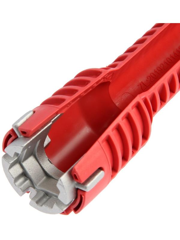 Ключ сантехнический 8 в 1 ТУНДРА, вставки 21-40 мм, корпус 28 и 52 мм, экстрактор, 250 мм