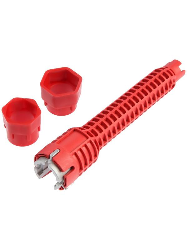 Ключ сантехнический 8 в 1 ТУНДРА, вставки 21-40 мм, корпус 28 и 52 мм, экстрактор, 250 мм