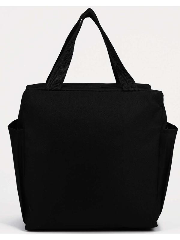 Термосумка на молнии 8.7 л, 2 наружных кармана, цвет чёрный