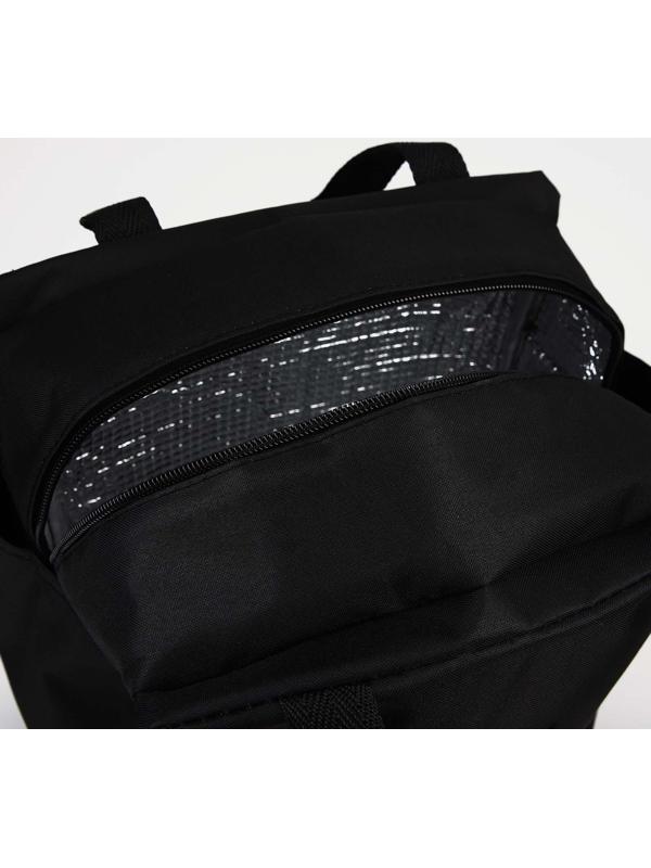 Термосумка на молнии 8.7 л, 2 наружных кармана, цвет чёрный