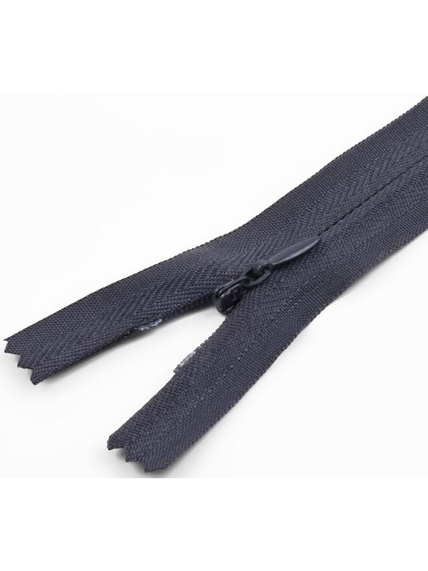 Молния потайная, №3, неразъёмная, замок автомат, 50 см, цвет тёмно-серый