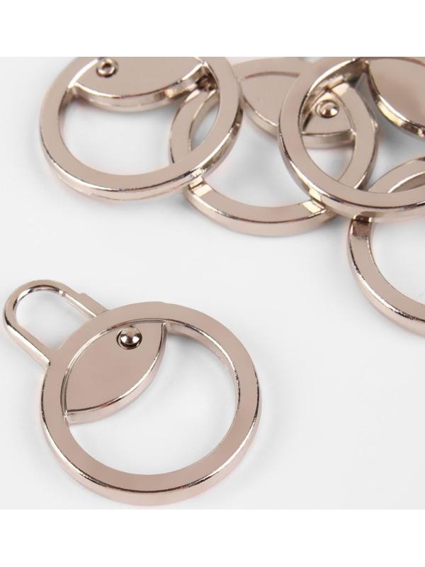 Пуллер для молнии, металлический, 3,8 × 2,8 см, 5 шт, цвет никель