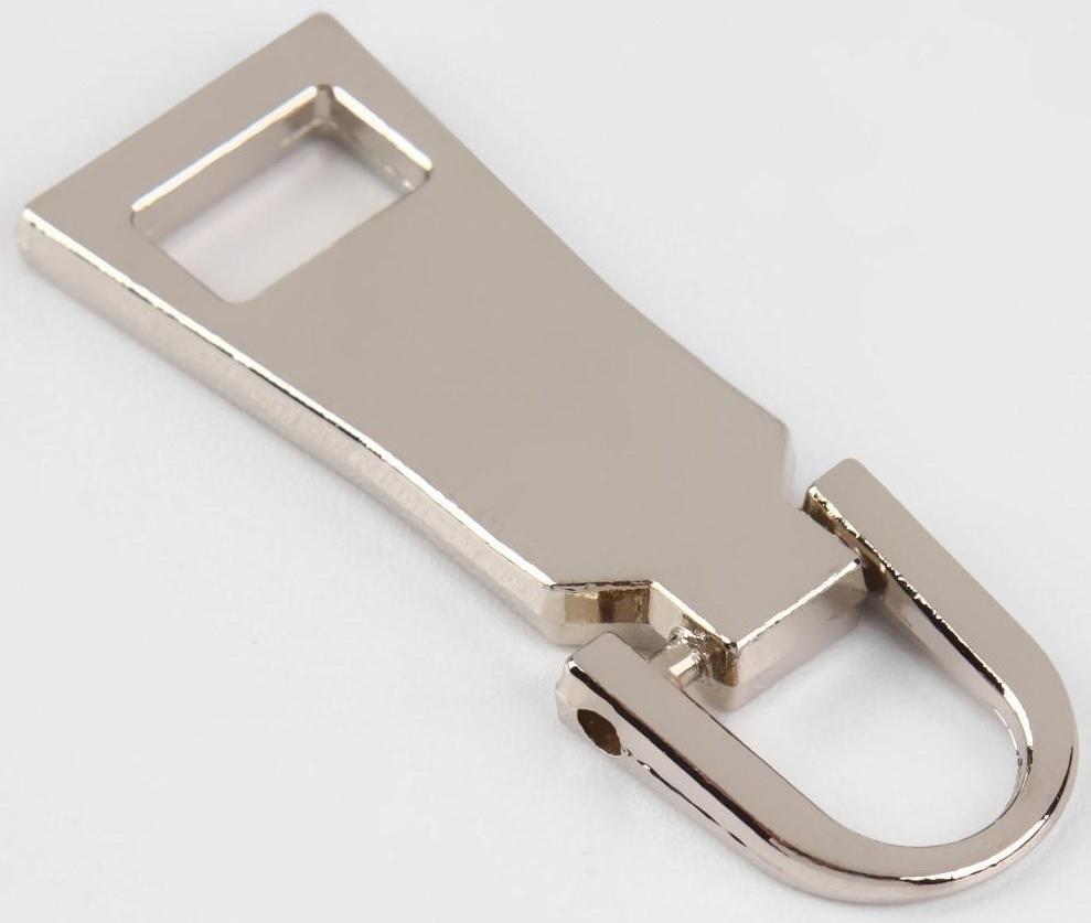 Пуллер для молнии, металлический, 3,7 × 1,25 см, 5 шт, цвет серебряный