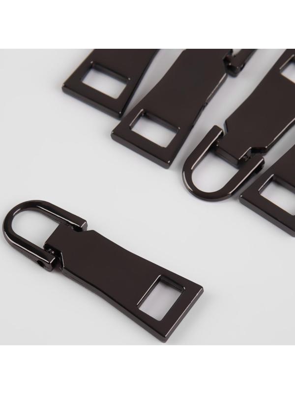 Пуллер для молнии, металлический, 3,7 × 1,25 см, 5 шт, цвет чёрный