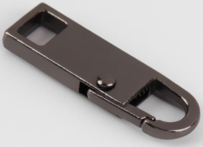 Пуллер для молнии, металлический, 3 × 0,9 см, 5 шт, цвет чёрный никель