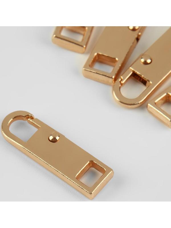 Пуллер для молнии, металлический, 3 × 0,9 см, 5 шт, цвет золотой