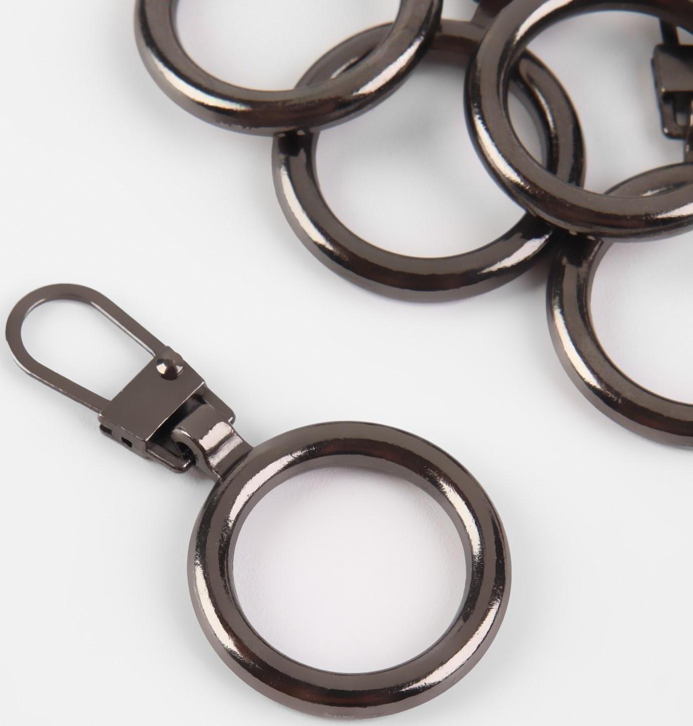 Пуллер для молнии, металлический, 4,5 × 2,3 см, 5 шт, цвет чёрный никель