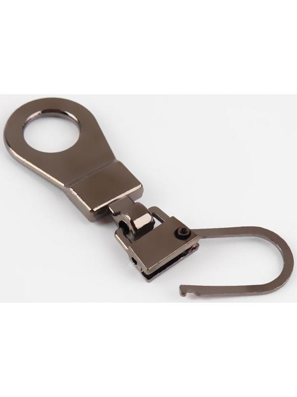 Пуллер для молнии, металлический, 4 × 1,2 см, 5 шт, цвет чёрный никель