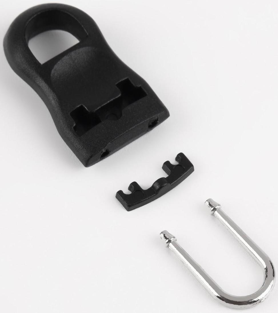 Пуллер для молнии, съёмный, 3,5 × 1,5 см, 10 шт, цвет чёрный